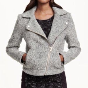 H&M Gray Boucle Moto Jacket